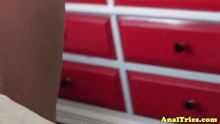 ANAL TRIES - Huge Boobed GF finger pounded her booty during sex