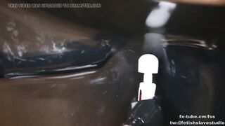 Latex vacuum box bondage and BP fem dominatrix