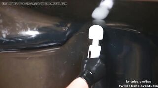 Latex vacuum box bondage and BP fem dominatrix