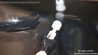Latex vacuum box bondage and BP fem dominatrix