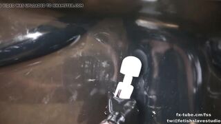 Latex vacuum box bondage and BP fem dominatrix