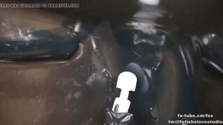 Latex vacuum box bondage and BP fem dominatrix