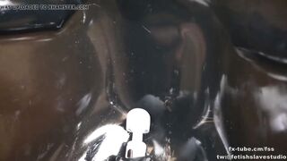 Latex vacuum box bondage and BP fem dominatrix