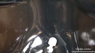 Latex vacuum box bondage and BP fem dominatrix
