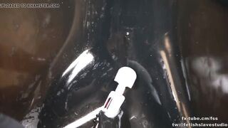 Latex vacuum box bondage and BP fem dominatrix