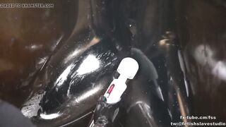 Latex vacuum box bondage and BP fem dominatrix