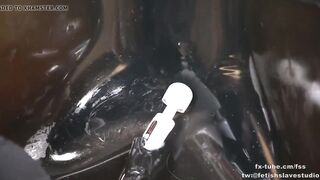 Latex vacuum box bondage and BP fem dominatrix