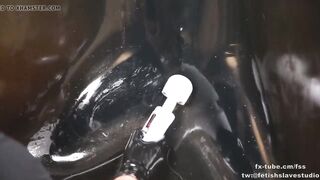 Latex vacuum box bondage and BP fem dominatrix