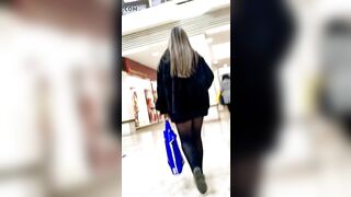 Nasty candid with ok legs walking in sex skirt and