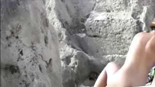 Milfs on the beach with shaved pussies and nice butts.
