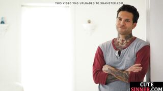 Smalltits dark hair Hot gets her muff stuffed