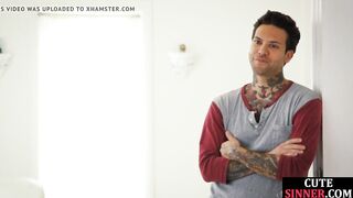 Smalltits dark hair Hot gets her muff stuffed