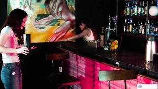 Lesbian Barista Having Sex With Hot pussy with mouth Client