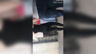 Dance Team Girl ass into yoga pants