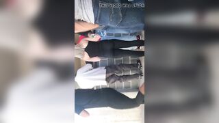 Dance Team Girl ass into yoga pants