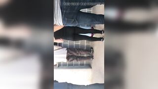 Dance Team Girl ass into yoga pants