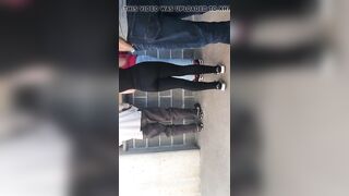 Dance Team Girl ass into yoga pants