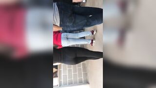 Dance Team Girl ass into yoga pants