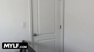 Vulgar Older Housewife Riding Stepsons Throbbing Cock inside the Backyard while her Hubby is at Work