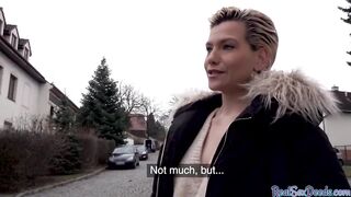 Cutie blonde mom with nice titted gets picked up and