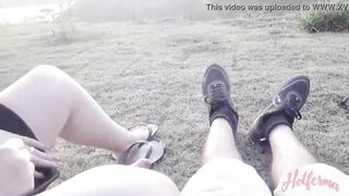 Sex with blonde on the road