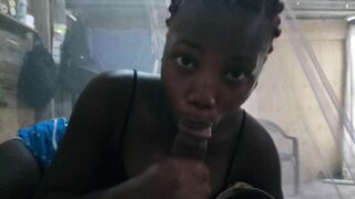 Ghetto Hoodrat College Skank Sucking Off Cock for Tuition Fees