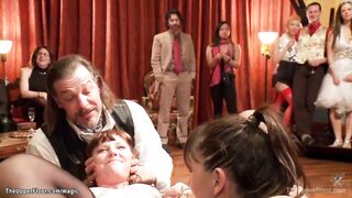 Submissive bimbos plowed at bondage party