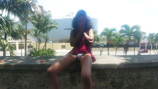 African Pee inside a Outside Park.