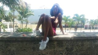 African Pee inside a Outside Park.