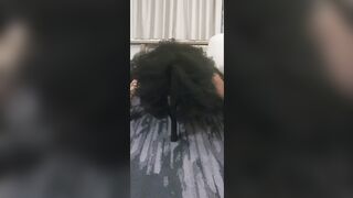 Gross Bimbo Licks her Squirt from Carpet, Fucks Ironing Board, Spits up on Jugs and Twat