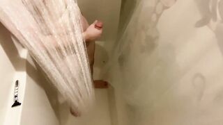 Concealed shower web cam catches him having fun with himself -cumplaycouple