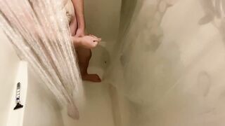 Concealed shower web cam catches him having fun with himself -cumplaycouple