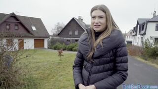Turned On blonde eighteen gets picked up and does fellatio to