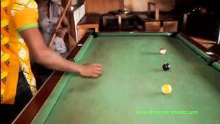 babe outdoor billiard banged! into a bar for a challenge