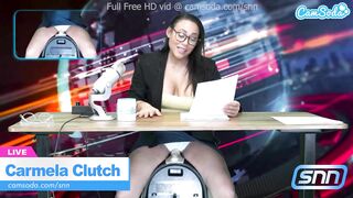 News Anchor Carmela Clutch Orgasms Live on Air