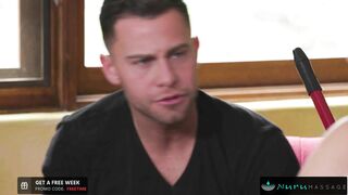 NuruMassage Gia Derza Deepthroats while being Finger Bang Rough