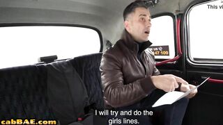 Curvy european cabbie assfucked by passenger on the backseat