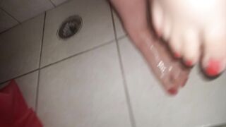 Soapy and Bae Foot inside the Shower...