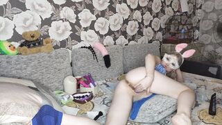 Fast asshole fucking. Cutie rabbit women pounded her filthy holes