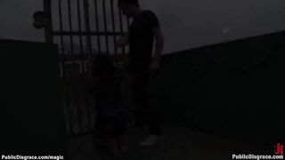 Spanish skank humiliated into outside
