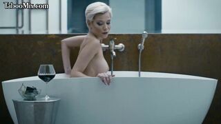 Big Titted les scissoring and finger fuck by lover while masturbating