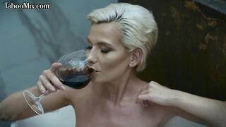 Big Titted les scissoring and finger fuck by lover while masturbating