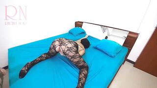 Ebony bodystockings. Lady chick striptease Ebony fishnet panties Cutie underwear.