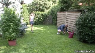Mature hubby watching dude fucking his young fiance