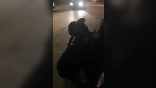 Black Thot milf Blowing Long Penis outdoor inside Front of the Neighborhood
