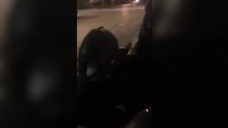 Black Thot milf Blowing Long Penis outdoor inside Front of the Neighborhood