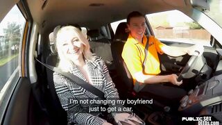 College Girl driver publicly rides her professor during lesson