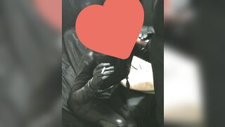 Smoking Wifey into Leather Gloves and Catsuit Fucking Hand Job Creampie