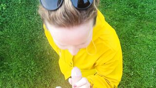 Sucking Off my Husbands Penis inside the Garden