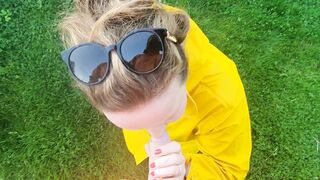 Sucking Off my Husbands Penis inside the Garden